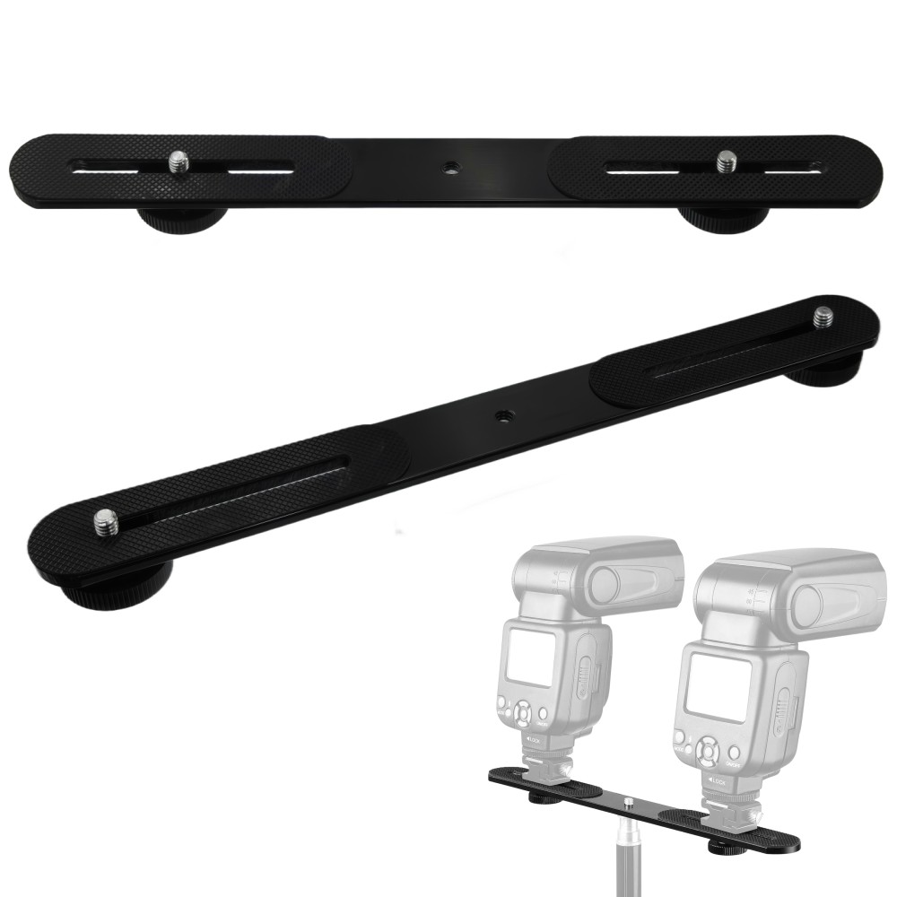 Photography Video Lighting Kit With Adjustable Tripod Stand - حامل مزدوج للفلاش مع برغي 1/4