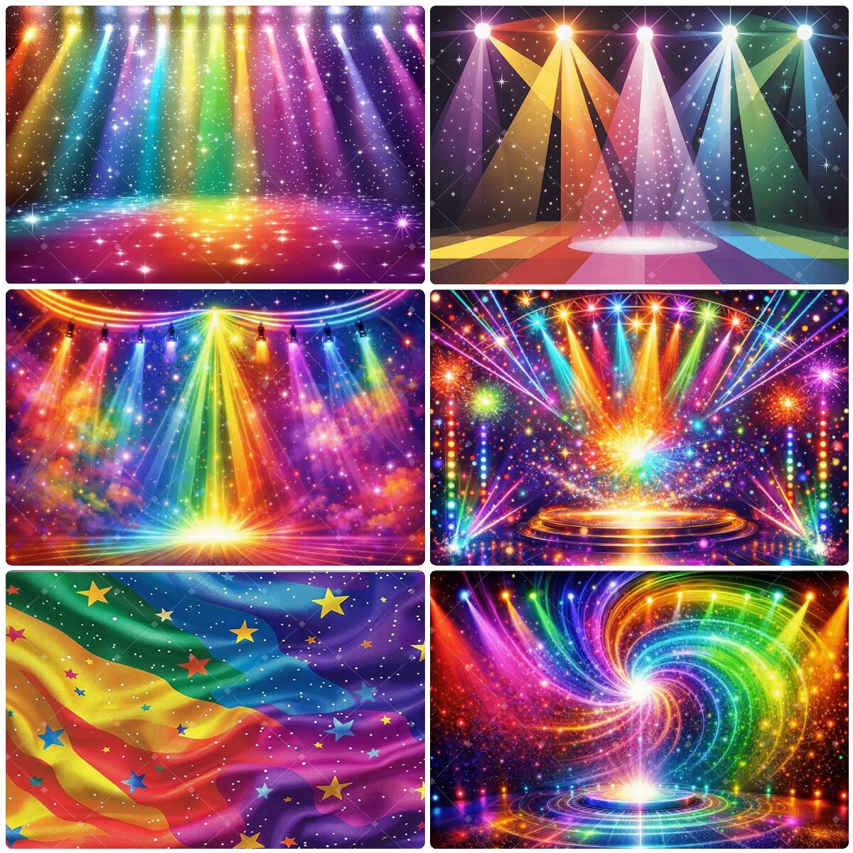 Photography Lighting And Backdrop - خلفية إضاءة مسرحية ملونة بألوان قوس