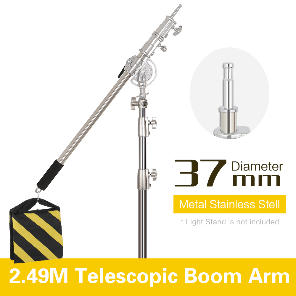 Boom Arm Stand - طقم من الفولاذ المقاوم للصدأ بطول