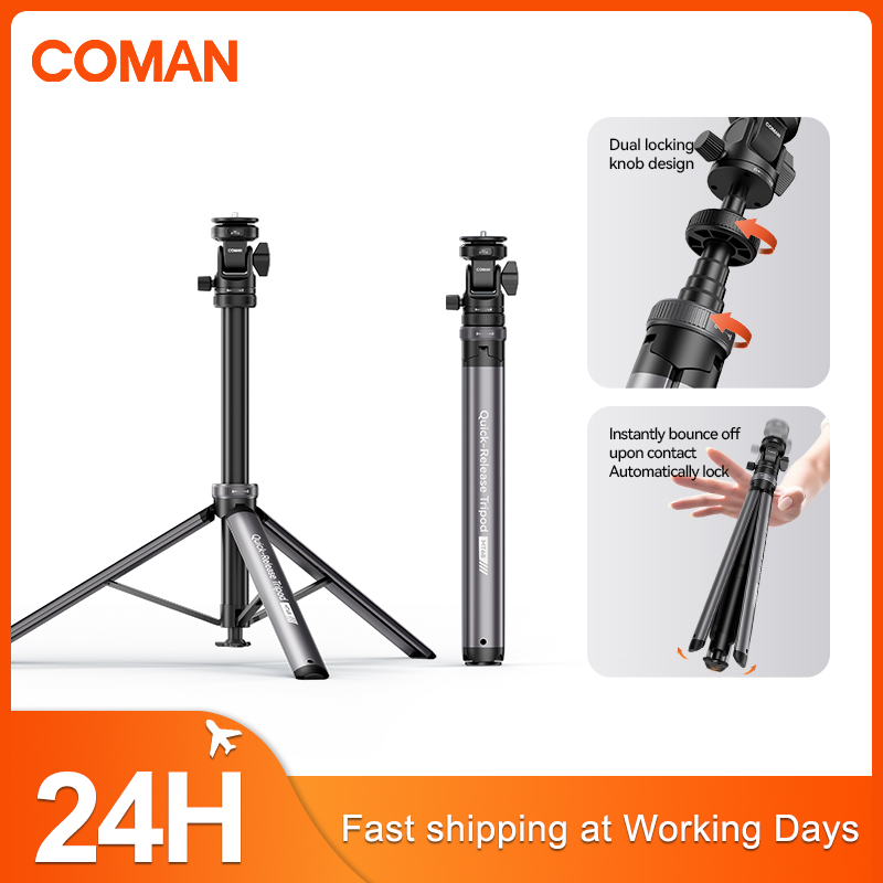 Photography Video Lighting Kit With Adjustable Tripod Stand - كومان MT68 بنقرة واحدة منبثقة الإفراج