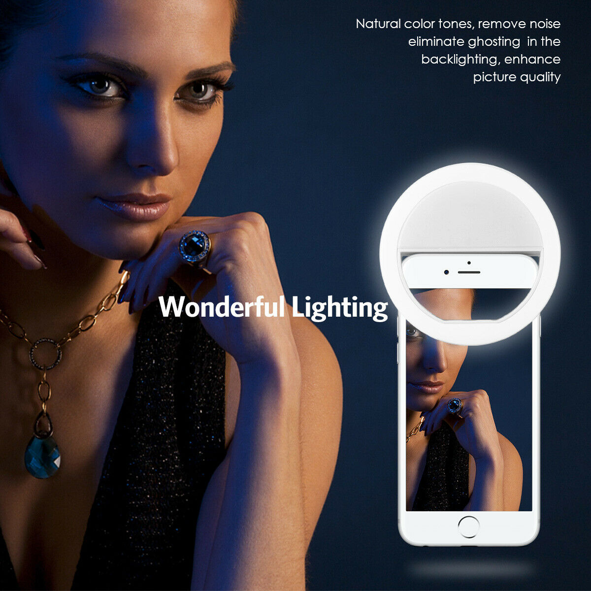 Photography Lighting Tool - ضوء حلقة سيلفي LED قابل للشحن