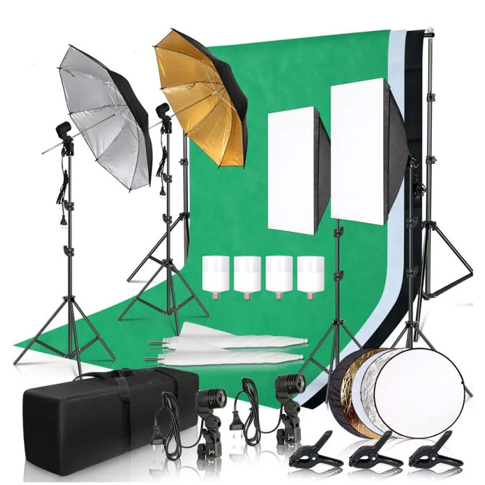 Photography Lighting And Backdrop - طقم إضاءة سوفت بوكس لاستوديو التصوير