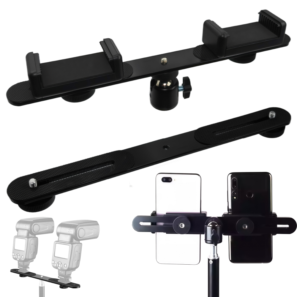 حامل فلاش مزدوج مقاس 1/4 بوصة  - مراجعة Photography Video Lighting Kit With Adjustable Tripod Stand وسعره
