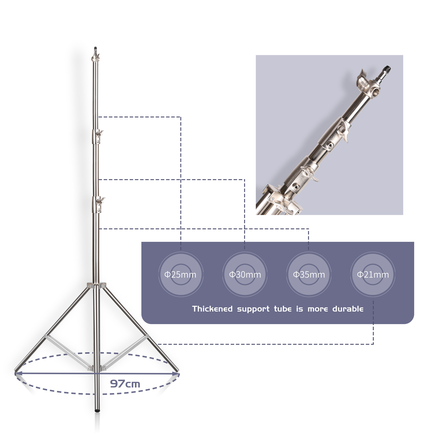 SH 2.8M الفولاذ المقاوم للصدأ  - مراجعة Photography Video Lighting Kit With Adjustable Tripod Stand وسعره