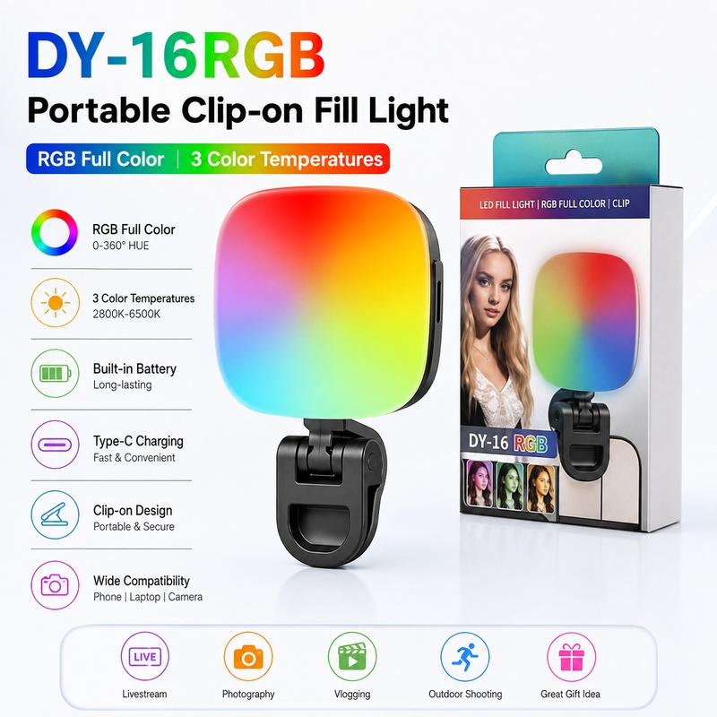 مصباح إضاءة LED محمول RGB للتص - مراجعة Photography Lighting Outdoor وسعره