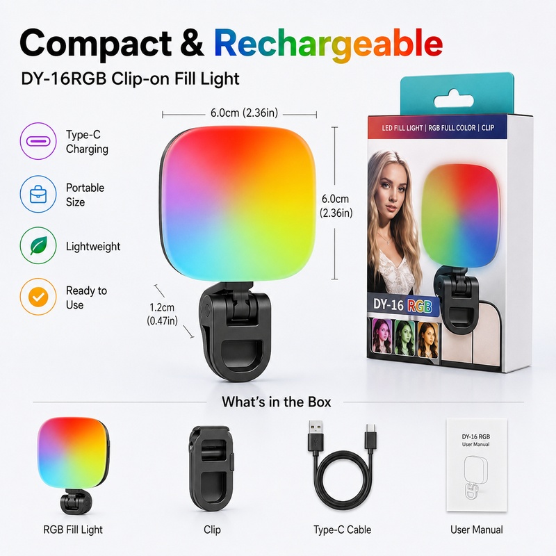 مصباح إضاءة LED محمول RGB للتص - مراجعة Photography Lighting Outdoor وسعره