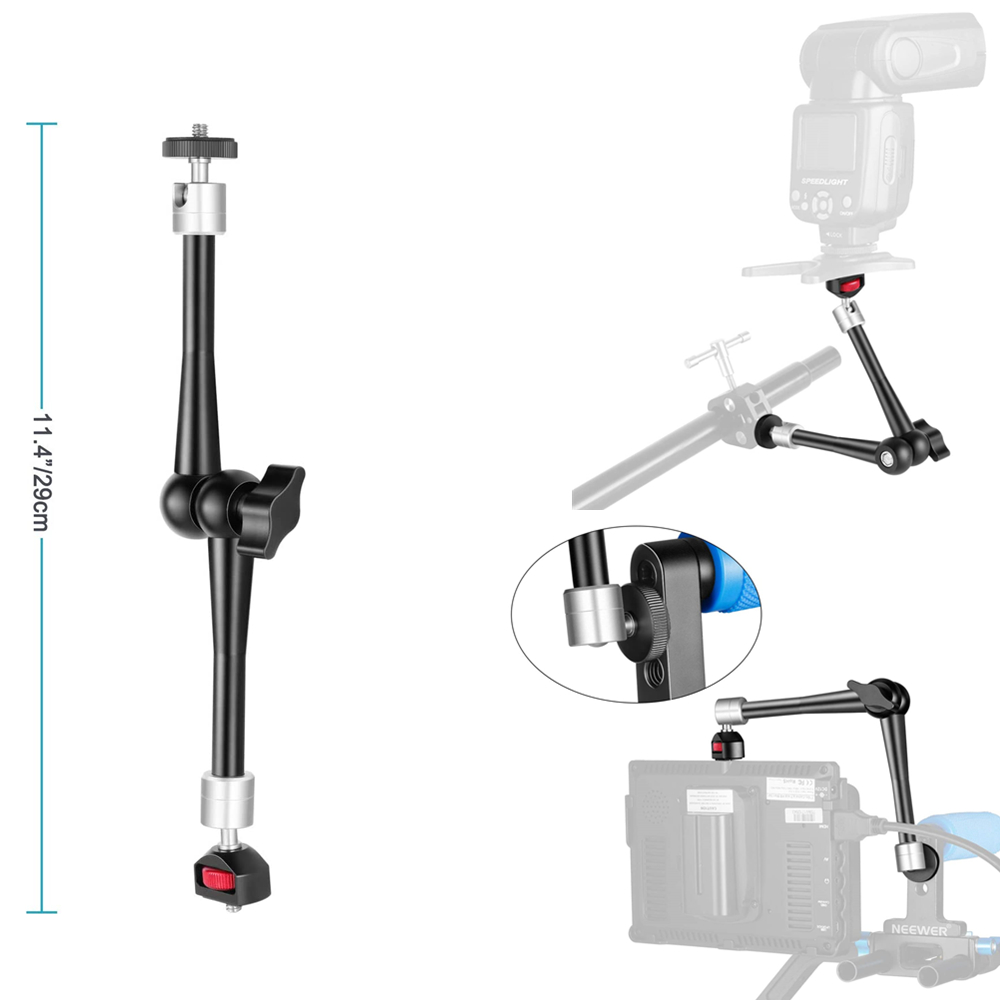 ذراع مفصلي قابل للتعديل بآلية  - مراجعة Photography Video Lighting Kit With Adjustable Tripod Stand وسعره